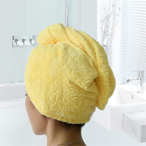serviette microfibre pour cheveux coloris jaune 
